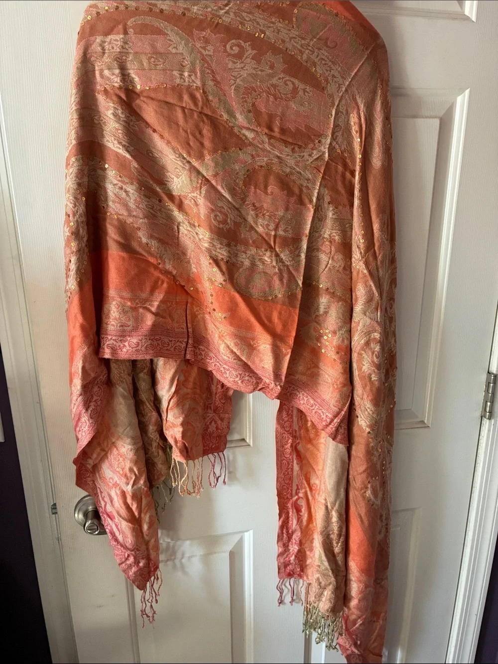 HANDMADE SILKBLEND SEQUINED PASHMINA